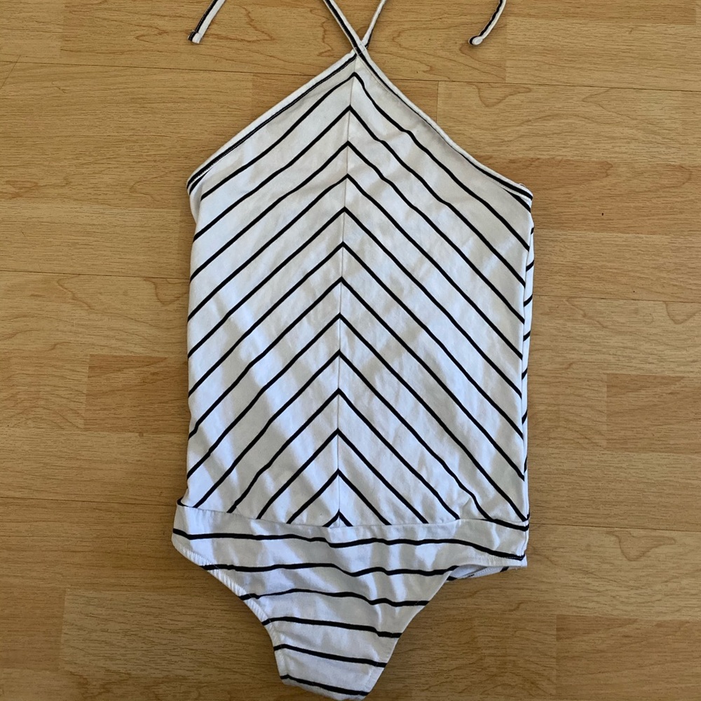 Black and white striped bodysuit